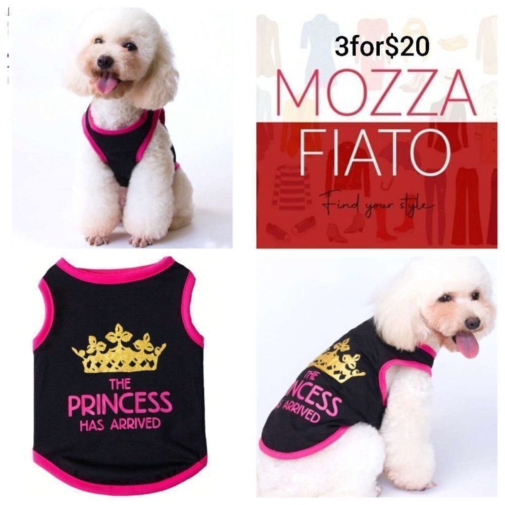 3for$20 NWT Slogan Graphic Pet Tank, Black Letter Graphic Pet Clothes For Pet